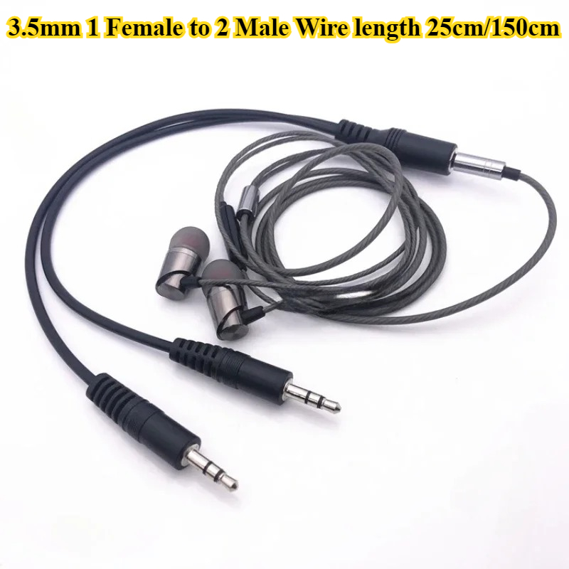Earphone Splitter Jack - 2/5 szt./partia Kabel rozdzielający audio 3,5