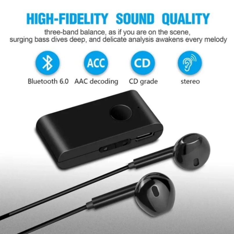 Bluetooth Adapter Receiver - Odbiornik audio Bluetooth 5.0 z słuchawkami