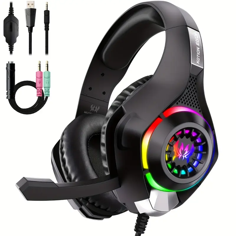 Gaming Headset Rgb - Słuchawki gamingowe do PC, PS4, PS5,