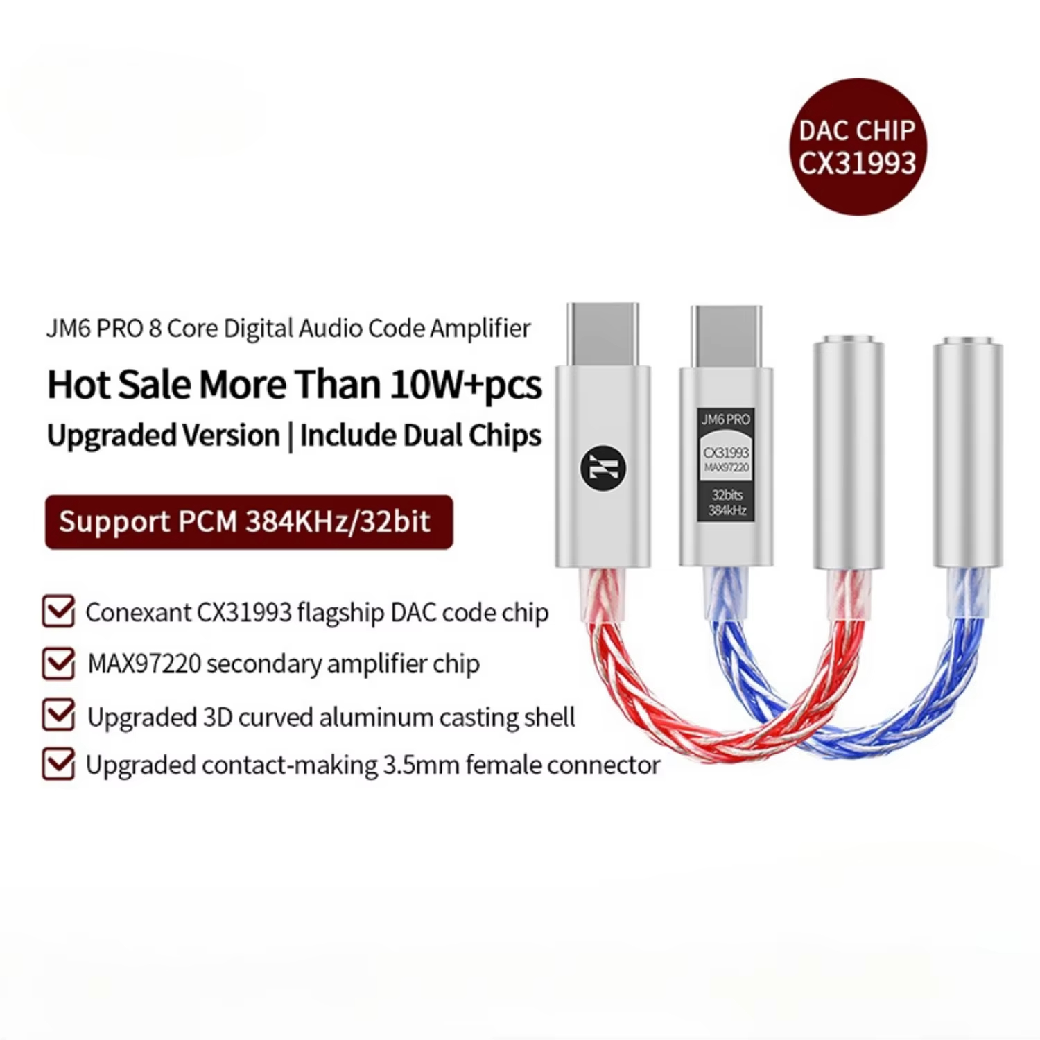 JCALLY JM6 Pro Type-C na 3.5mm – Usb C Earphone recenzja i cena